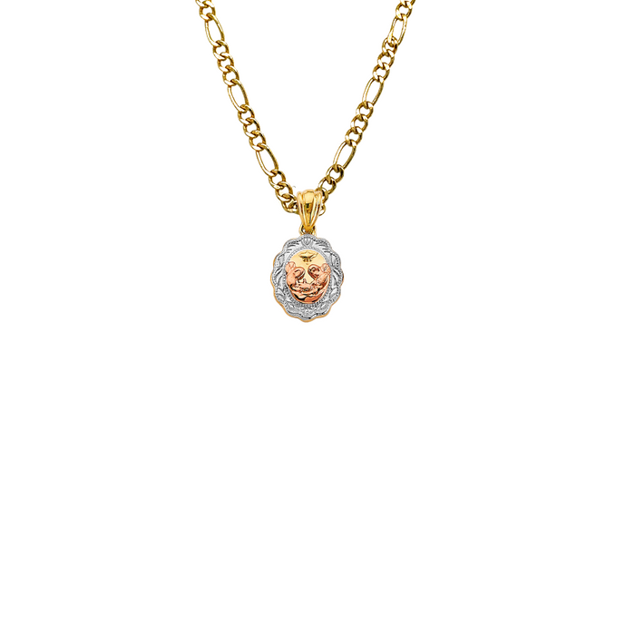 14k Baptism Gold Pendant with Solid Chain - LE-2637