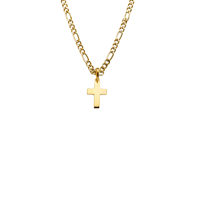 14k Gold Cross Pendant with Solid Chain - LE-2228