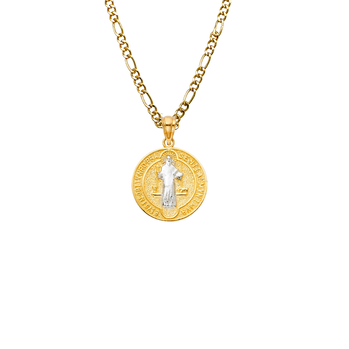 14k San Benito Two Tone Gold Pendant with Solid Chain - LE-1155