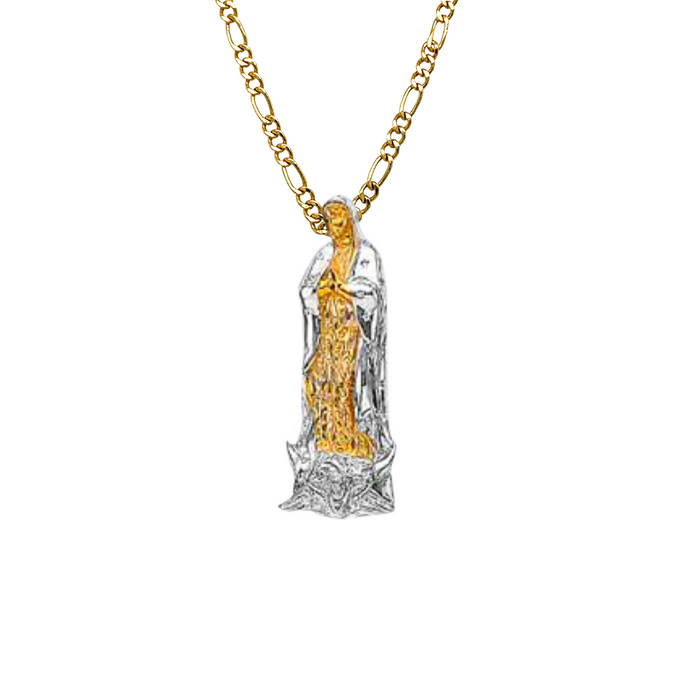 14k Virgin Mary Full Body Pendant