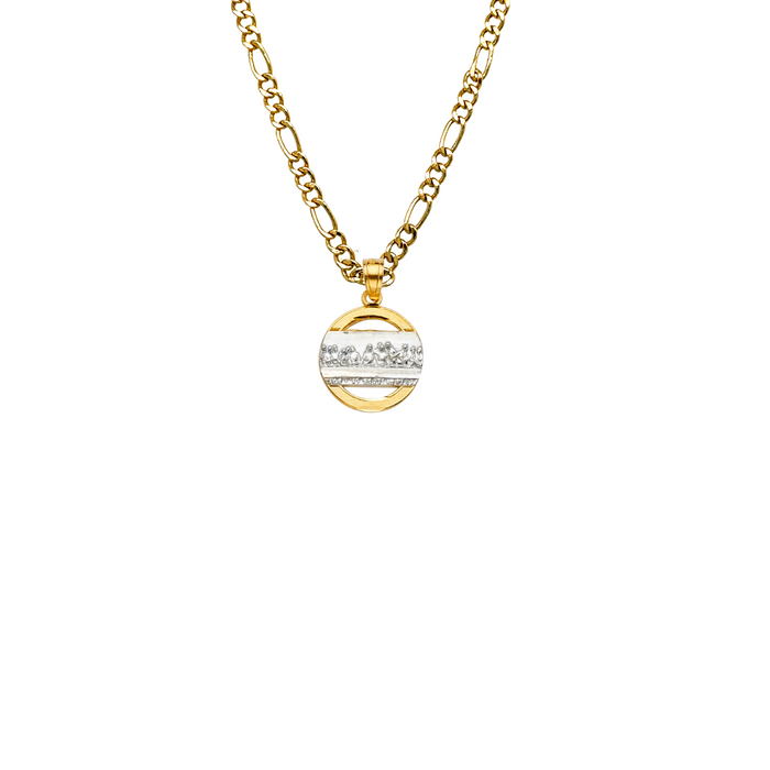 14k Last Supper Two Tone Gold Pendant with Solid Chain - LE-2270