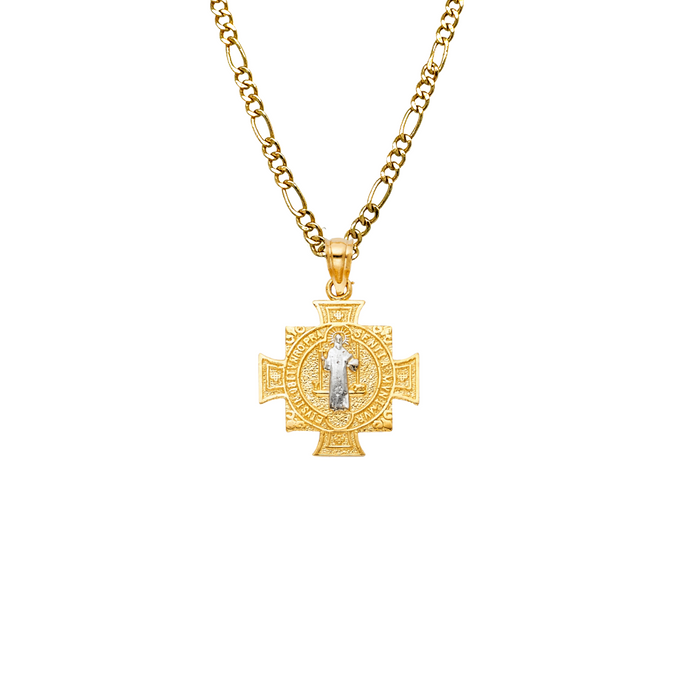 14k San Benito Gold Pendant Cross with Solid Chain - LE-1153