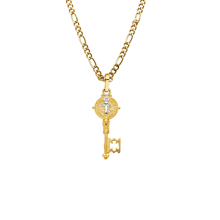 14k San Benito Gold Key Pendant with Solid Chain - LE-0738