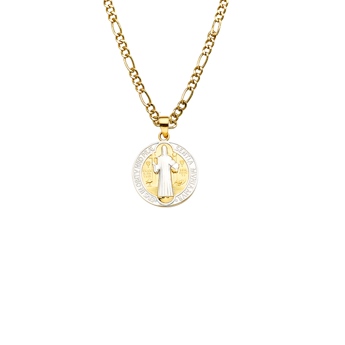 14k San Benito Two Tone Gold Pendant with Solid Chain - LE-2264