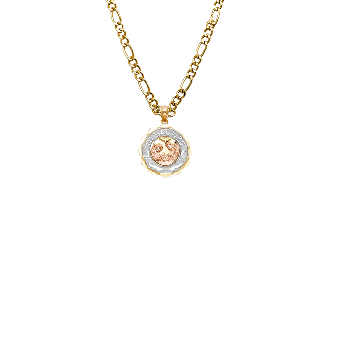 14k Baptism Gold Pendant with Solid Chain - LE-248