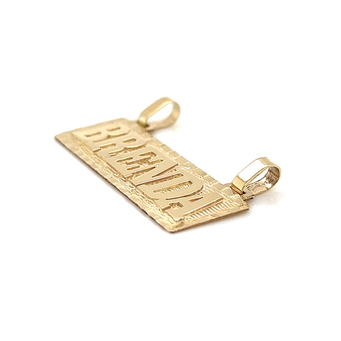 14k Block Letter Gold Name Plate with Solid Valentino Necklace