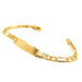 14k Kids Gold ID Bracelet with Gold Name Overlay and Wide Figaro Links - MyBabyGold