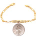 14k Kids Gold ID Bracelet with Gold Name Overlay and Figaro Chain - MyBabyGold