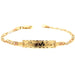 14k Kids Gold ID Bracelet with Gold Name Overlay and Wide Tri Tone Valentino Links - MyBabyGold