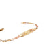 14k Kids Gold ID Bracelet with Rose and Tri-Color Figaro Links - MyBabyGold