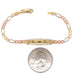 14k Kids Gold ID Bracelet with Gold Name Overlay and Cross - MyBabyGold