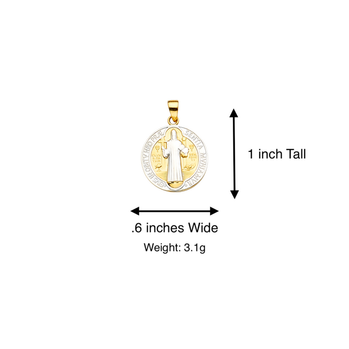 14k San Benito Two Tone Gold Pendant with Solid Chain - LE-2264