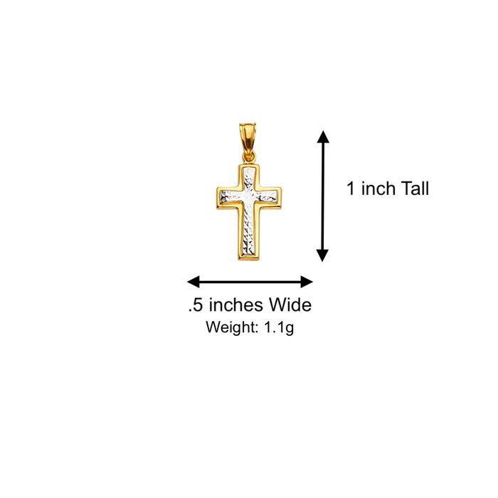 14k Gold Cross Pendant with Solid Chain - LE-2217