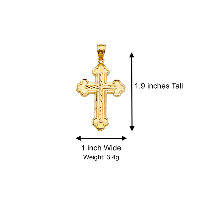 14k Gold Cross with Solid Figaro Chain - LE-2208