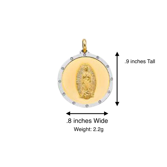 14k Virgin Mary Gold Pendant with Solid Chain - LE-3067