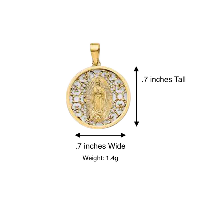 14k Virgin Mary Gold Pendant with Solid Chain - LE-3069