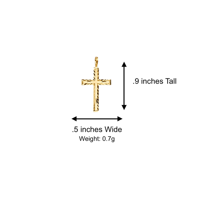 14k Gold Cross Pendant with Solid Chain - LE-2225