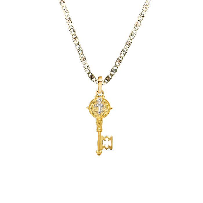 14k San Benito Gold Key Pendant with Solid Chain - LE-0738