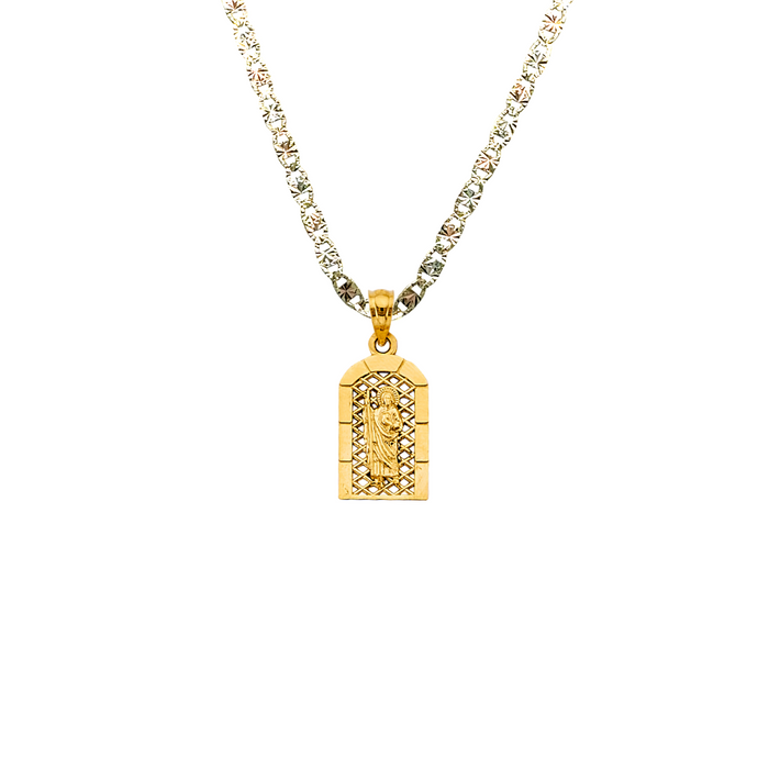 14k San Judas Gold Arch Pendant with Solid Chain - LE-3070