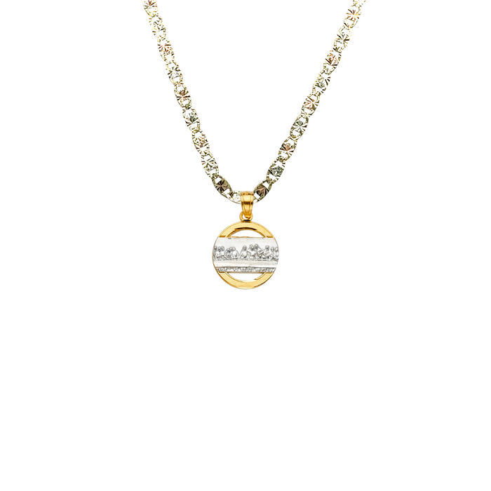 14k Last Supper Two Tone Gold Pendant with Solid Chain - LE-2270