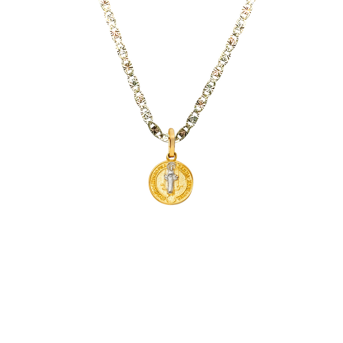 14k San Benito Two Tone XSmall Gold Pendant with Solid Chain - LE-741