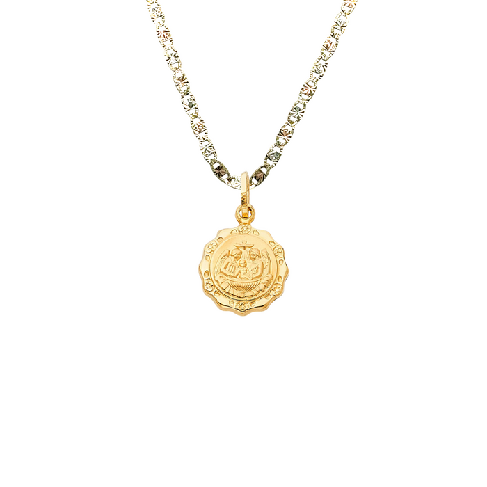 14k Baptism Gold Pendant with Solid Chain - LE-239