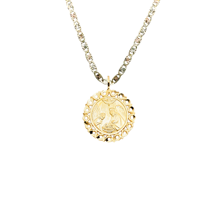 14k Baptism Gold Pendant with Solid Chain - LE-1445