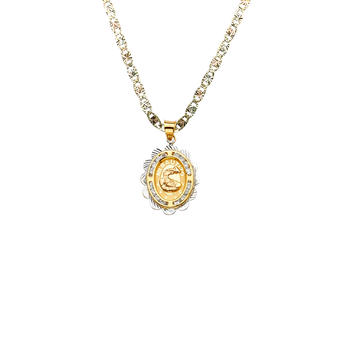 14k Baptism Gold Pendant with Solid Chain - LE-2271