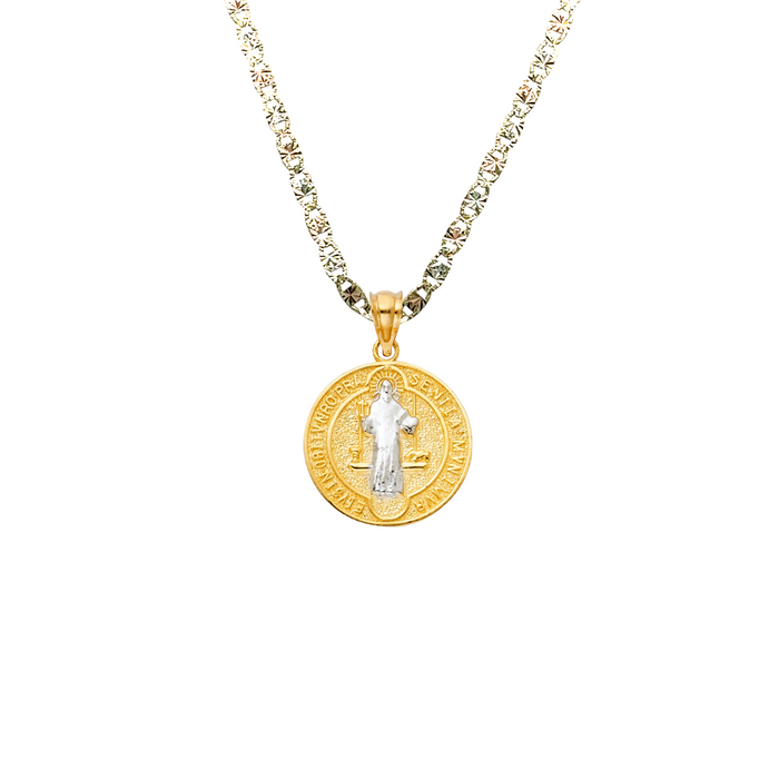 14k San Benito Two Tone Gold Pendant with Solid Chain - LE-1155