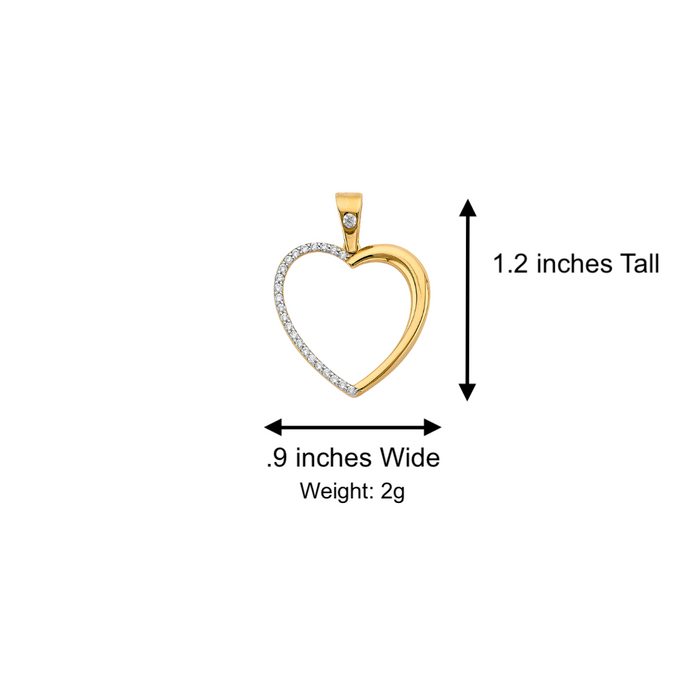 14k Gold Heart Gemstone Pendant with Solid Chain - LE-3130