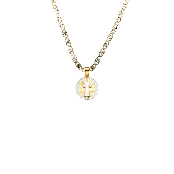 14k San Benito Two Tone Gold Pendant with Solid Chain - LE-2265