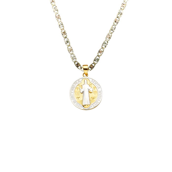 14k San Benito Two Tone Gold Pendant with Solid Chain - LE-2264