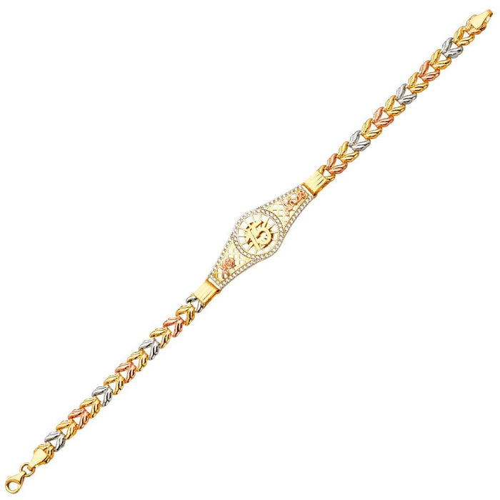 14k Gold Quinceañera Rose Bracelet - LE-710