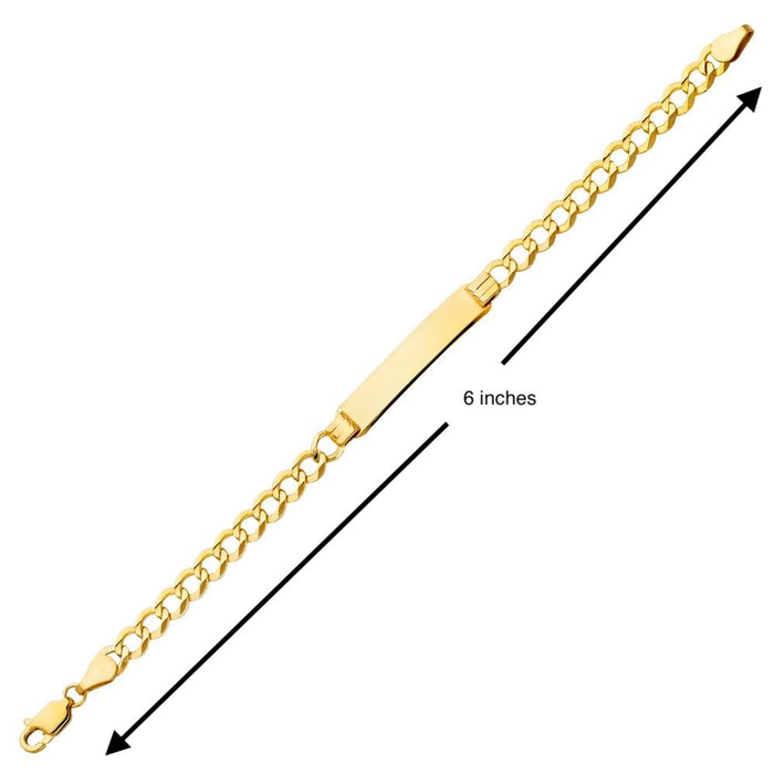 14k Kids Wide Cuban Link Gold ID Bracelet with Gold Name Overlay