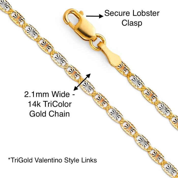 14k Gold Engraved Picture Heart Locket Pendant with Solid Chain - LE-2038