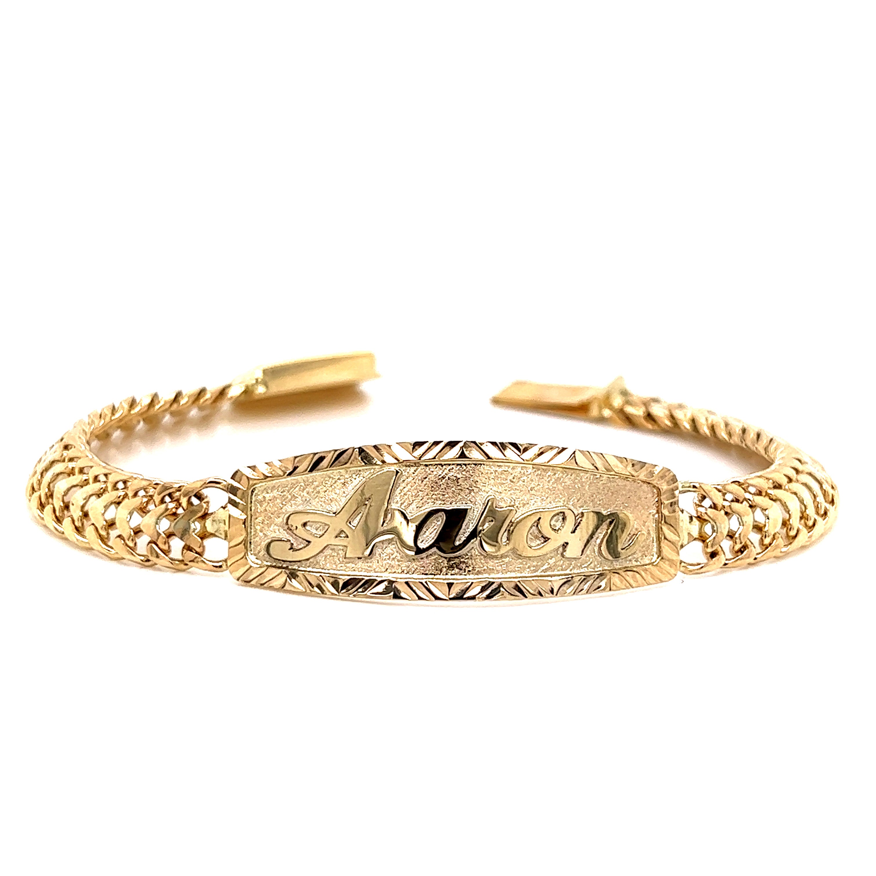 Real gold store bracelet with name