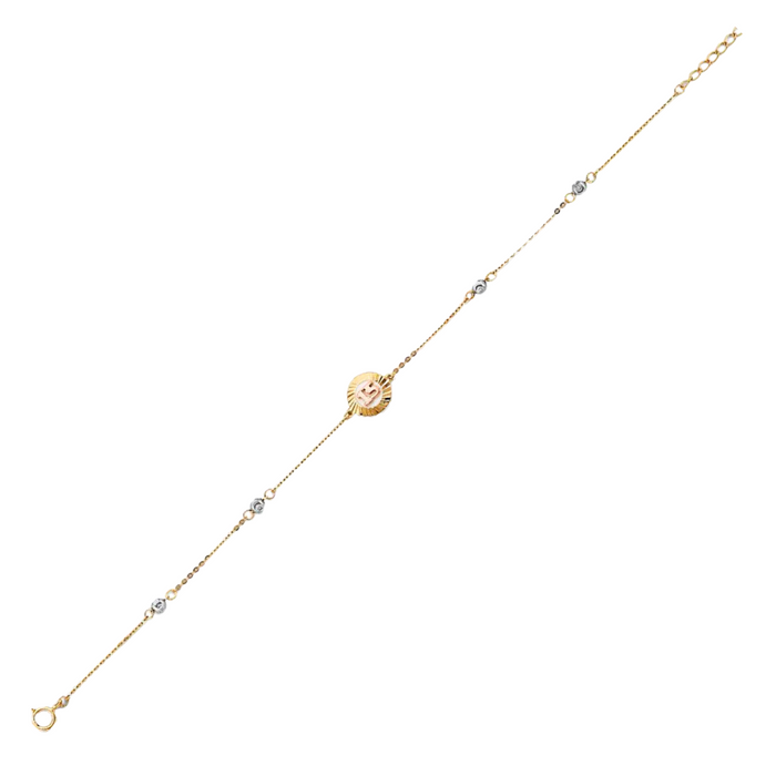 14k Gold Quinceañera Round Diamond Cut Bracelet - LE-304